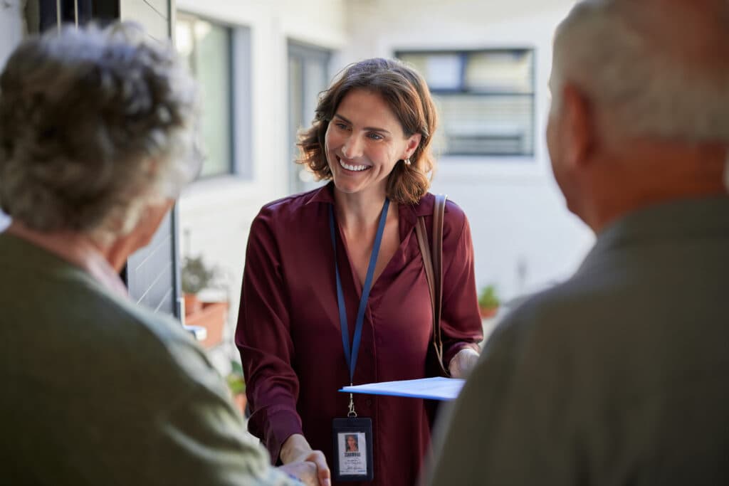 An aged care consultant supporting a senior client at home